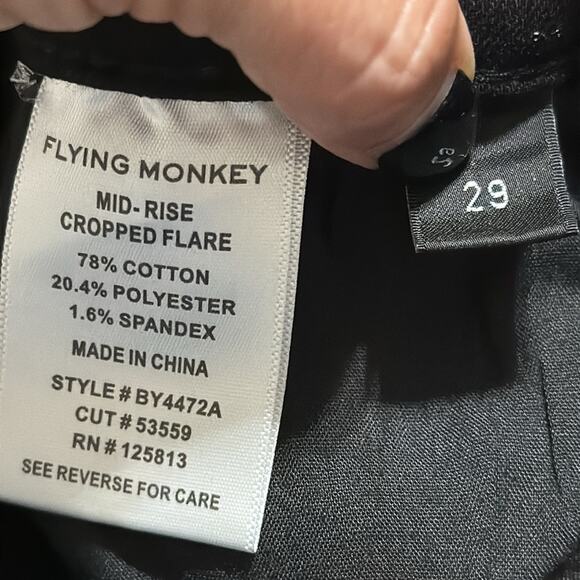 Buckle Flying Monkey women’s size 29 jet black mid rise cropped denim jeans nwt - Picture 7 of 13